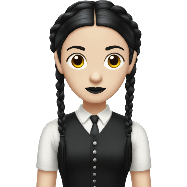 Wednesday Addams, dread-locks hairstyle emoji