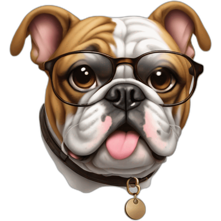 Bulldog francese con occhiali e sigaro emoji