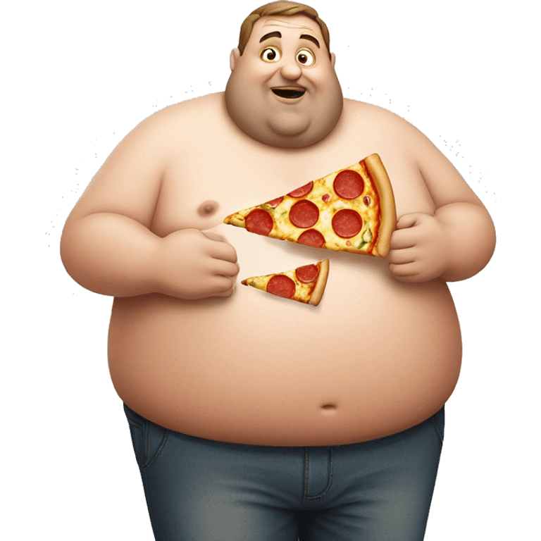 Fat man eating pizza  emoji