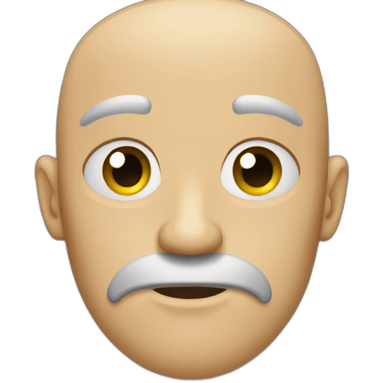 sad bald guy with beard emoji