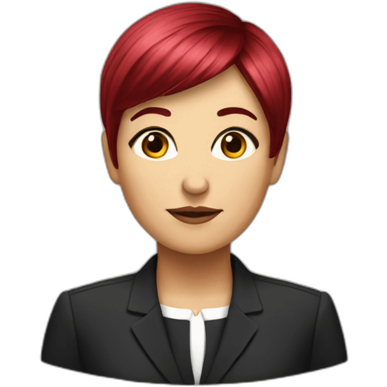 woman politician with short straight ruby hair and fringe emoji