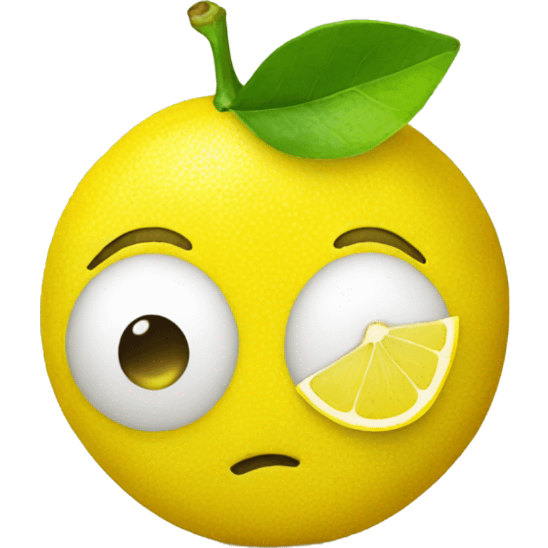 lemon with face make a kiss emoji