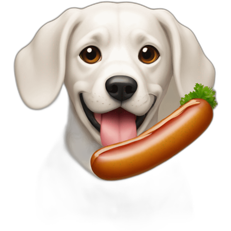 Perro salchicha con gordo de mar emoji