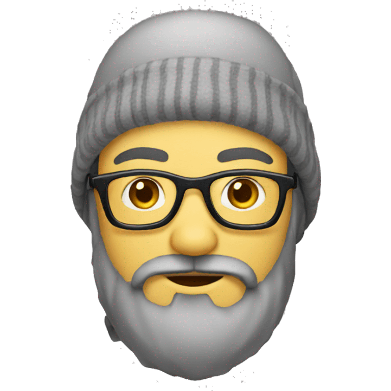 guy with black beard, glasses and scarf in the head emoji