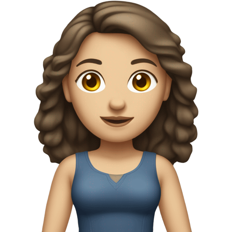 Brunette Caucasian curvy woman mini skirt summer emoji