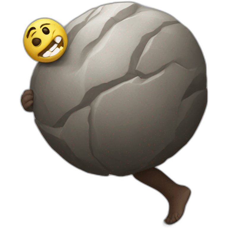 Sisyphus carrying a laughing emoji emoji