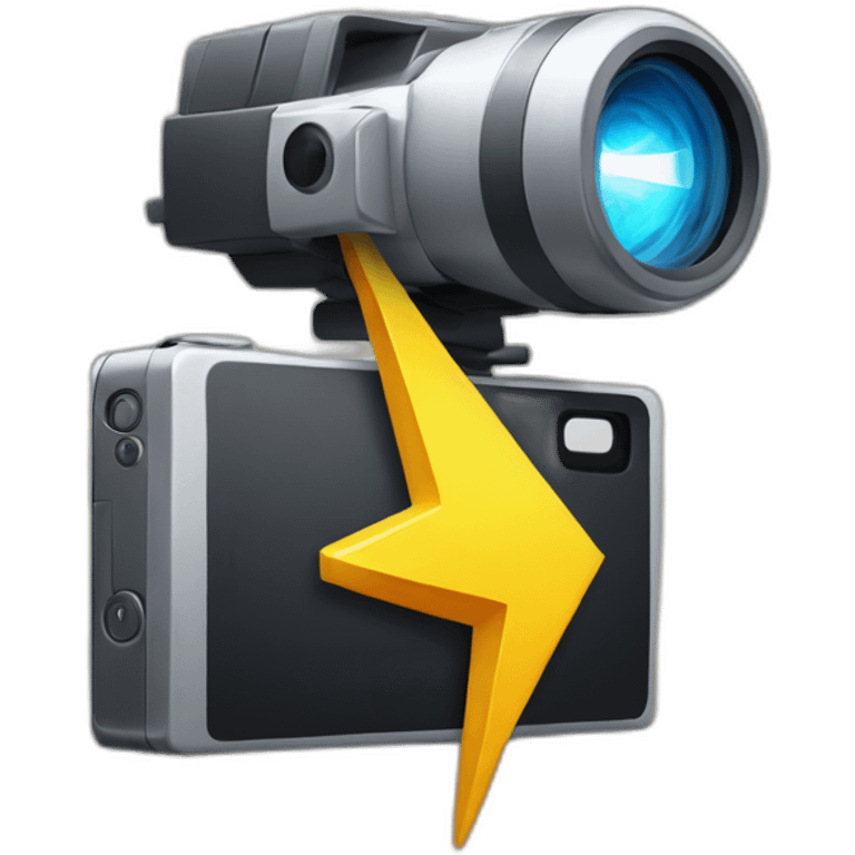 Lightning bolt with video camera  emoji