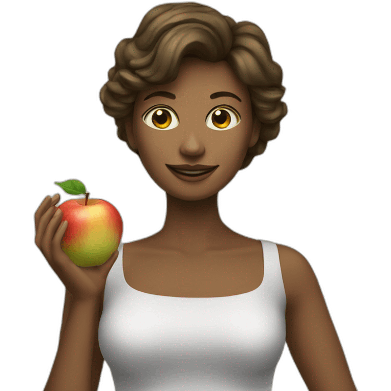 une femme avec pomme emoji