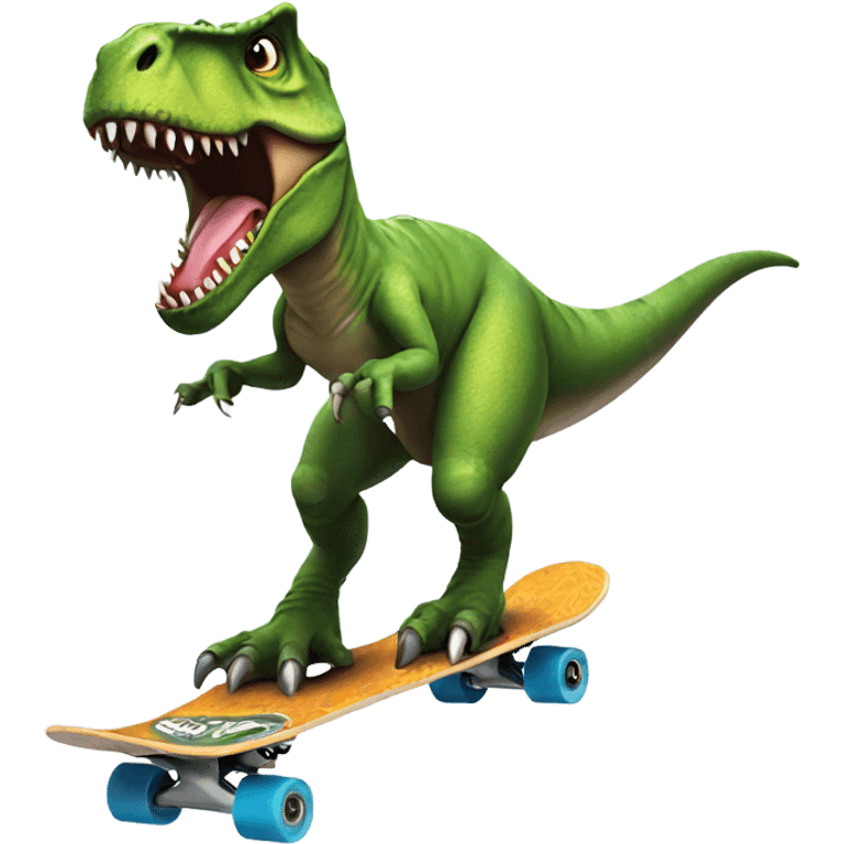 T-Rex on a skateboard emoji