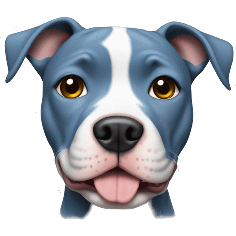 Cute blue pitbull with white chest emoji