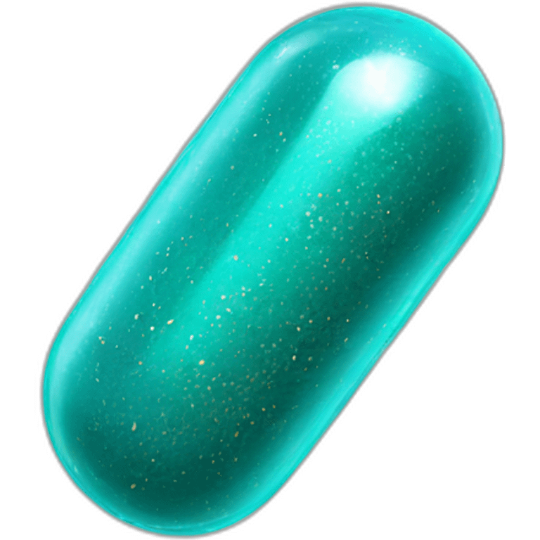 teal medicine capsule, sparkles and texture emoji