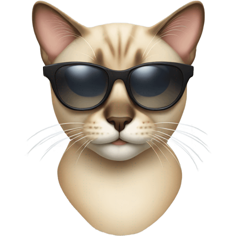 Siamese tabby cat in sunglasses emoji