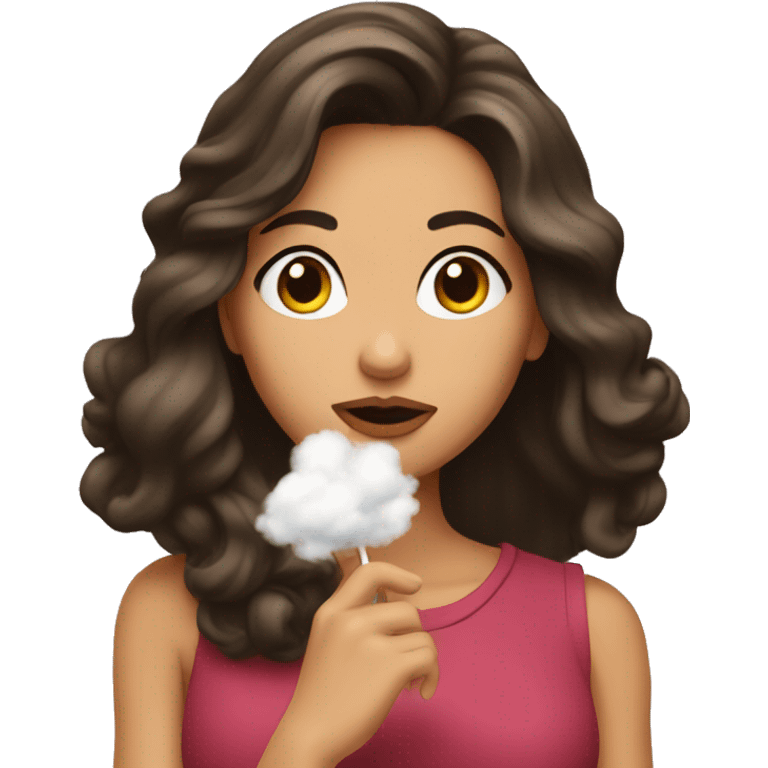 brunette blowing a kiss emoji