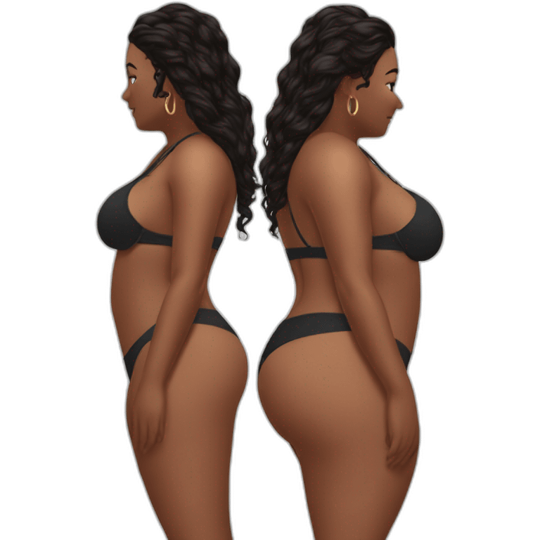 curvy woman bikini hourglass view from the back emoji