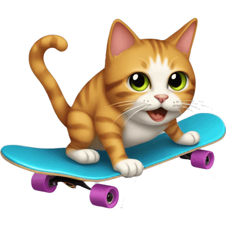 Cat farting on a skateboard  emoji