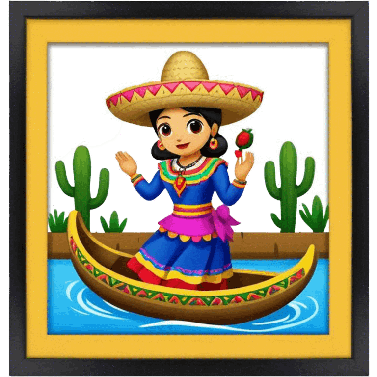 Mexican trajinera of Xochimilco emoji