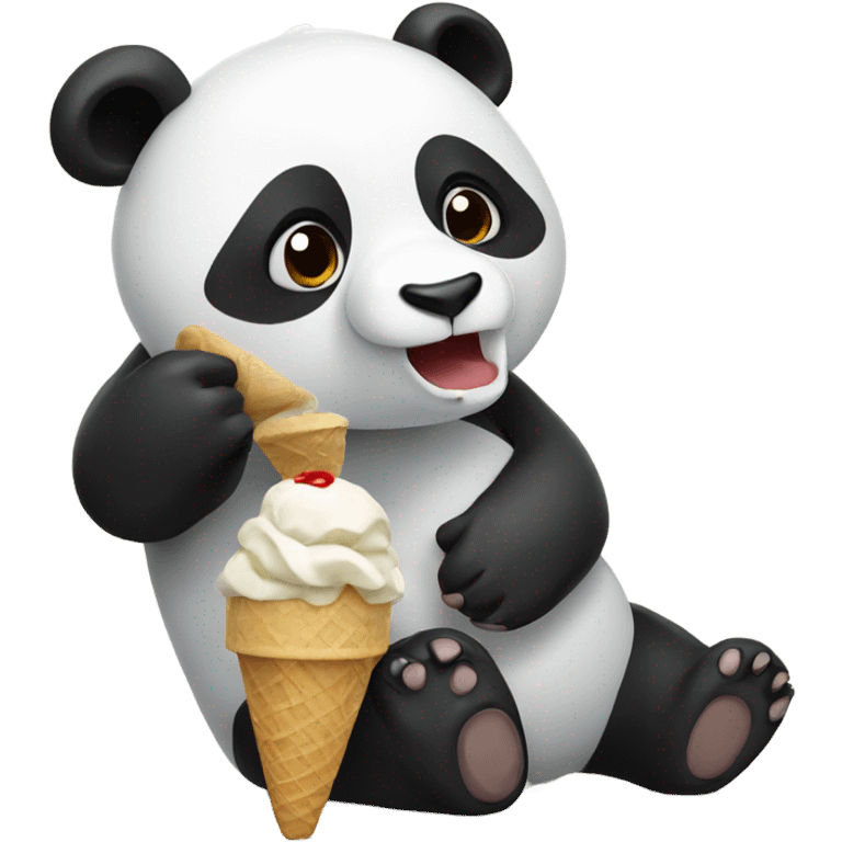 Panda eating ice cream emoji