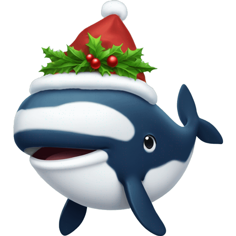 Christmas whale emoji