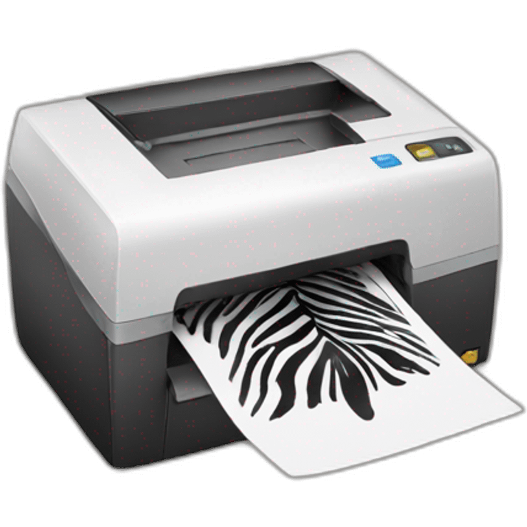 a zebra with a printer emoji