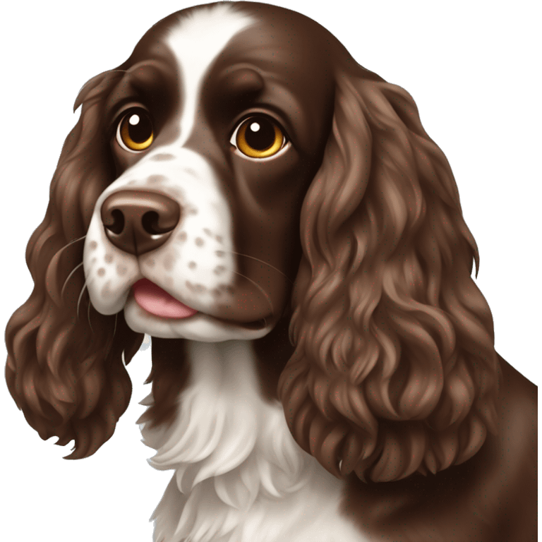 Chocolate English cocker spaniel emoji