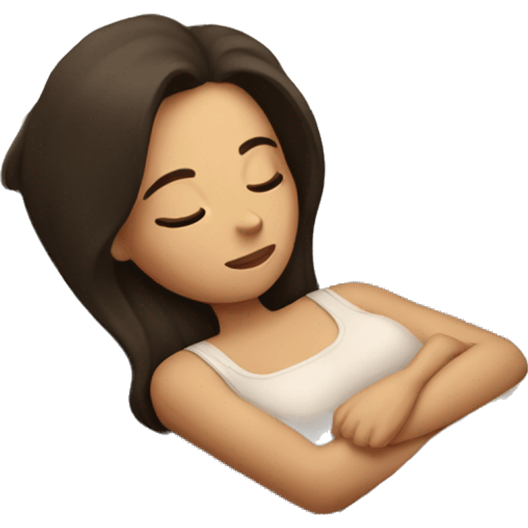 Brunette girl sleeping emoji