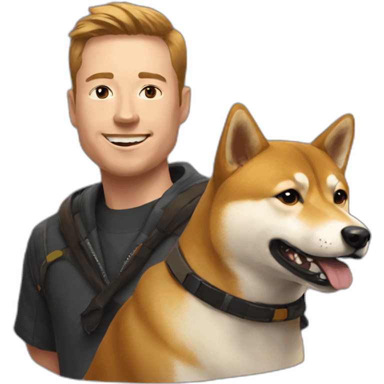 Elon with a shiba emoji