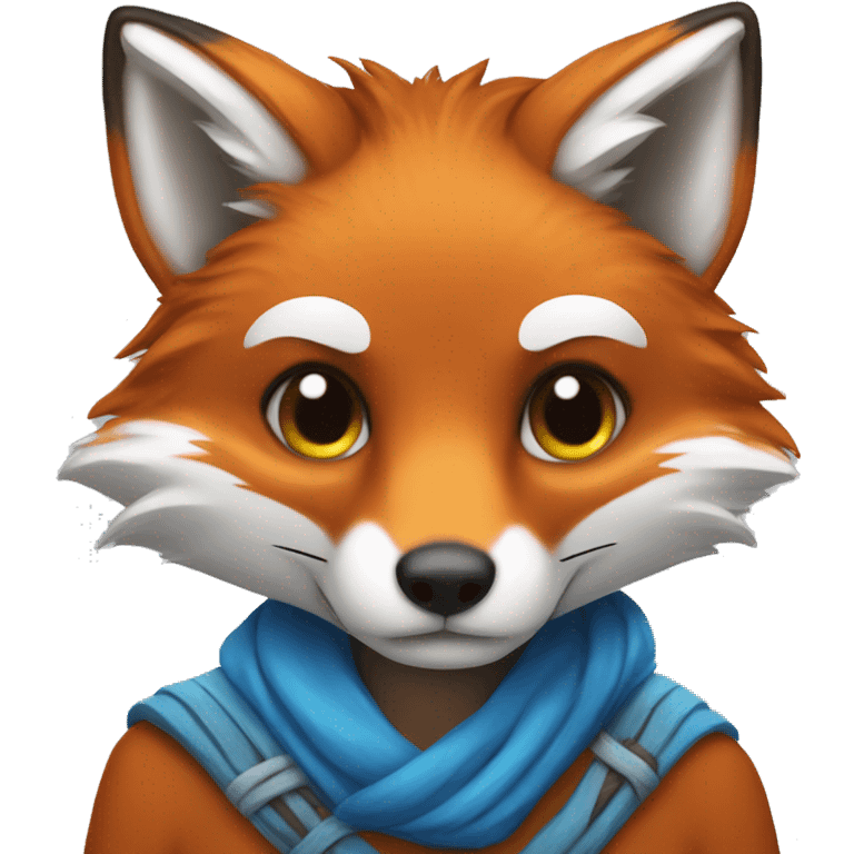 fox with blue skarf emoji