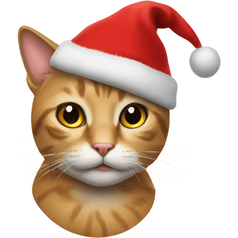 Cat wearing Christmas hat emoji