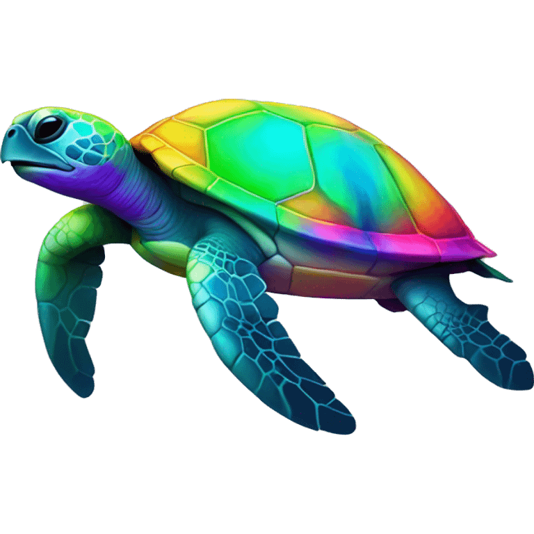 neon rainbow sea turtle emoji