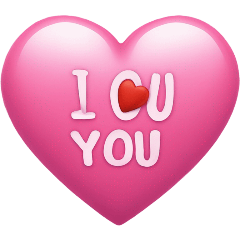 Pink heart that says I love you  emoji