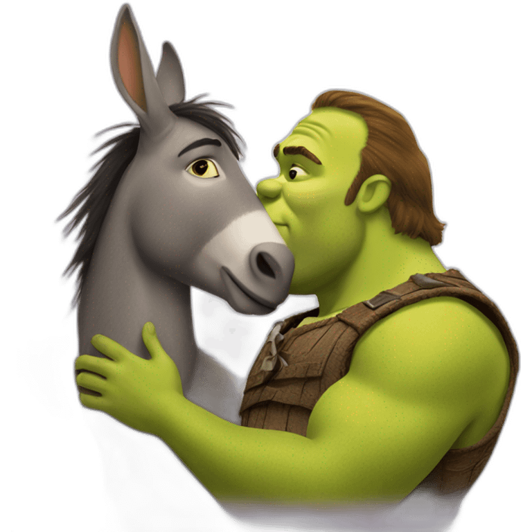 Shrek kissing donkey emoji