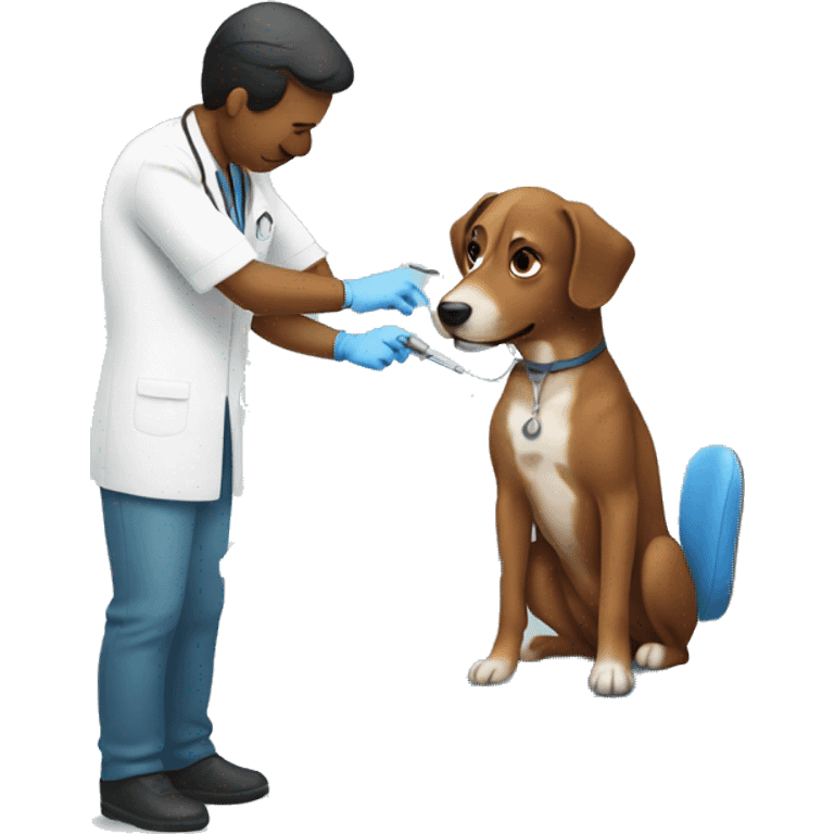 Dog getting injection shot emoji