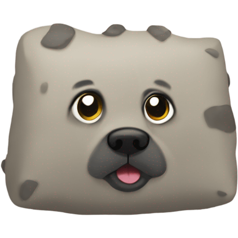 Pet rock dog with pillow emoji