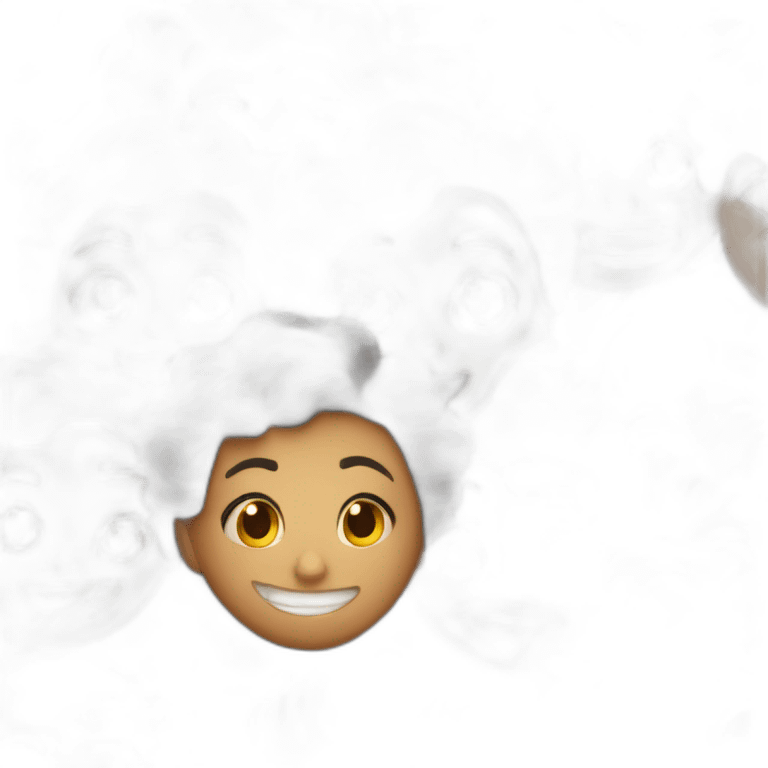 Chica morena de pelo negro largo riendo emoji