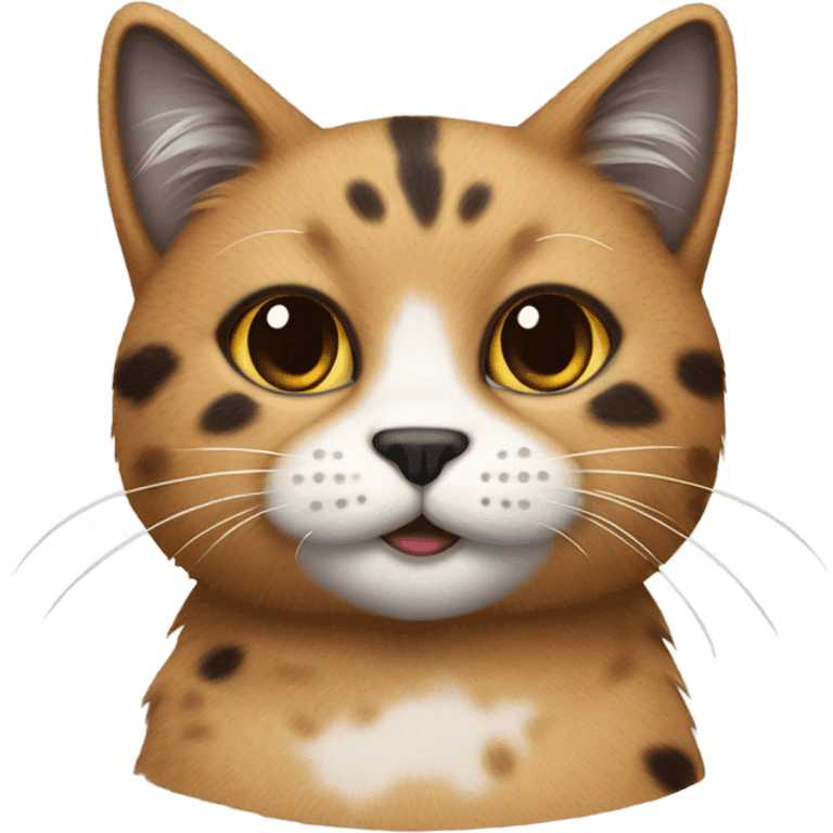 Furry brown and black speckled cat emoji