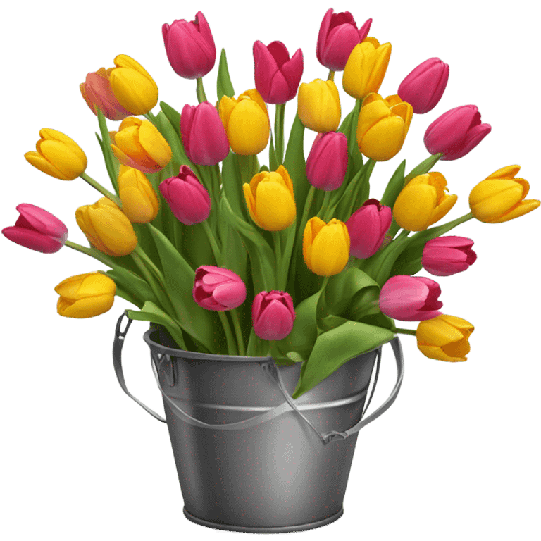 a bucket of tulips emoji