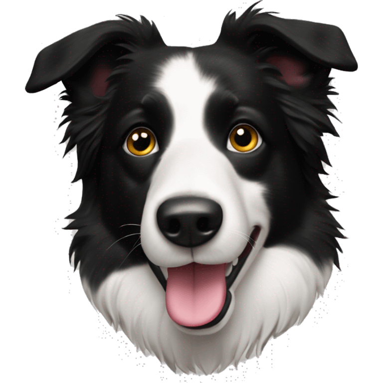 Border collie one este patch black right face  emoji