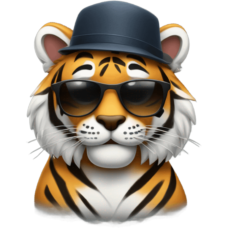 Tiger in sunglasses emoji