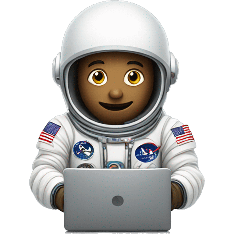 astronaut with a computer in his hands emoji