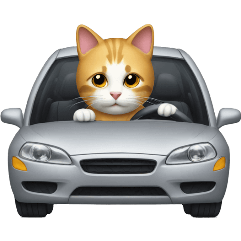 Cat drive a car emoji