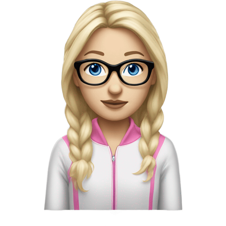 Realistic-fair-haired-white-girl-pink-oversize-tracksuit-black-glasses-blue-eyes emoji