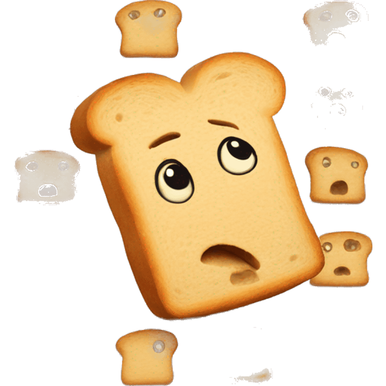 Shocked piece of bread emoji