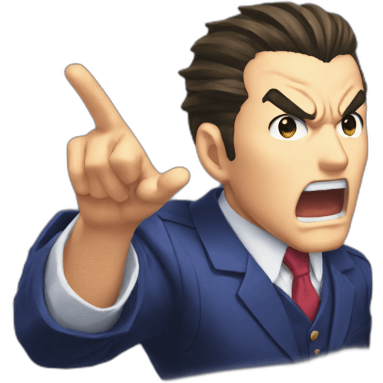 Phoenix wright yelling objection emoji