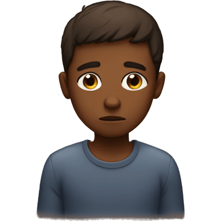 Sad brown skin boy emoji