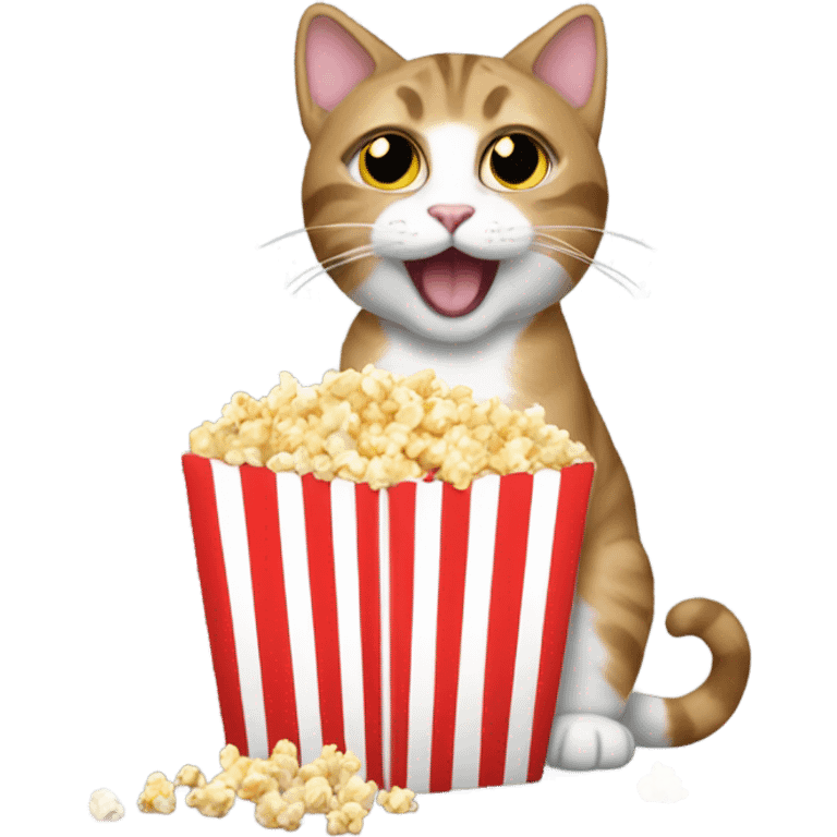 Cat eating popcorn named Thurman emoji