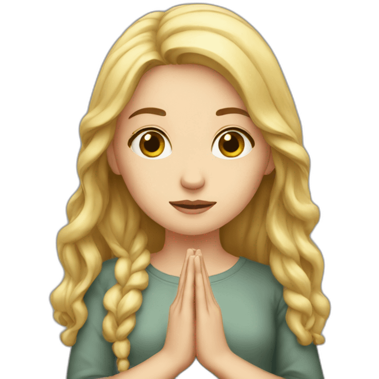 A white girl praying emoji