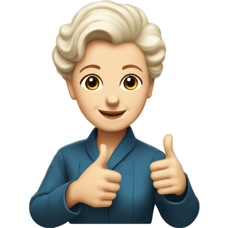 marie curie thumbs up emoji