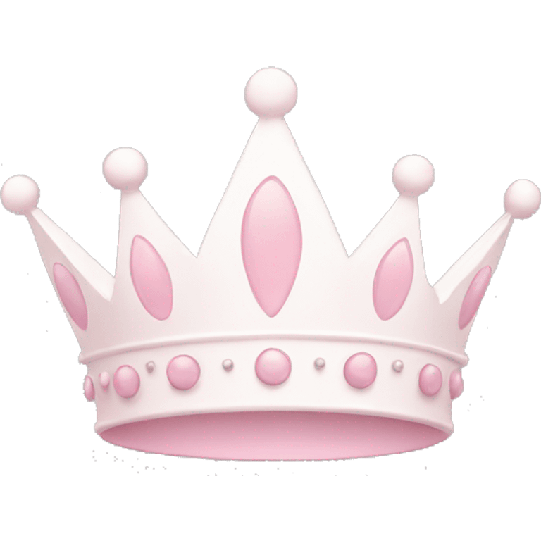 White and pastel pink crown emoji