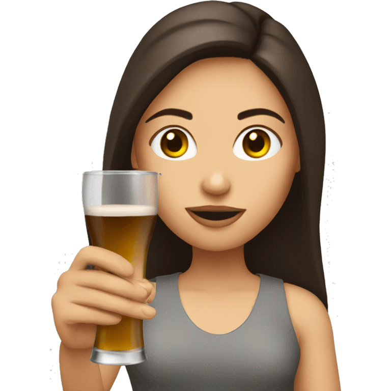 brunette drinking shot emoji