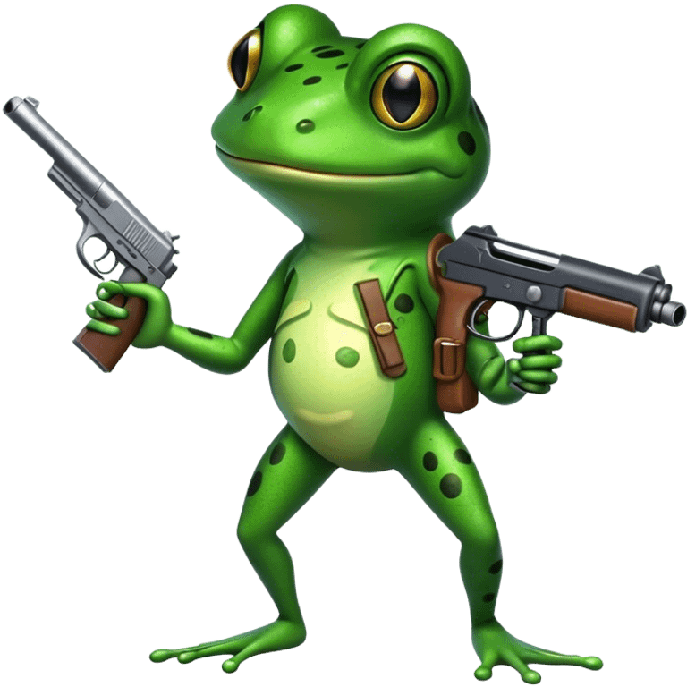 Frog shooting gun emoji